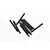 A collection of ten black metal grub screws arranged on a plain white background.