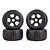 Rovan 4.7/5.5" Baja 5B Tarmac Buster II Tyres on Black Rims - Beadlocked Wheel Set 4Pcs 85110A