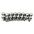 A set of eight silver-coloured metal pivot balls for RC cars arranged in a horizontal row against a white background.