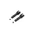 Two black metal rear wheel axles and two small grub screws for Losi DBXL-E 2.0 RC car.