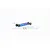 GPM Racing blue aluminium and steel centre rear drive shaft for TRX-6, including two small grub screws, shown on a white background.