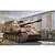Box art illustration of a German Geschutzwagen Tiger self-propelled gun with soldiers standing nearby in front of a brick building.