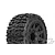 Pro-Line 3.8" Trencher LP Belted Tyres on Black Raid Rims - Glued Wheels 2Pcs 10175-10