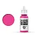 A 17ml bottle of Vallejo Model Color Fluorescent Magenta acrylic paint with a white dropper cap, shown next to a magenta color swatch.
