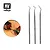 A set of three Vallejo stainless steel probes for modelling, shown alongside an inset image of the tools being used on a model railway wagon.