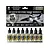 Vallejo Model Air USAF WWII to Present Aggressor Squadron Part II paint set featuring 8 acrylic paint bottles and a display card with a fighter jet image.