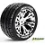 A single Louise ST-Rocket RC stadium truck tyre mounted on a chrome-finished multi-spoke wheel against a white background.