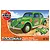 Airfix Quickbuild Volkswagen Beetle Flower Power model kit packaging showing a green car with hippie-style decals on a beach background.