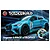 Airfix Quickbuild Jaguar I-Pace eTrophy model kit box art showing a blue racing car with black details and an inset image of the unassembled parts.