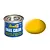 A 14ml tin of Revell Email Color matte yellow enamel paint next to a yellow paint swatch.