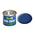 A 14ml tin of Revell matte blue enamel paint next to a blue paint swatch.