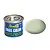 A 14ml tin of Revell Email Color enamel paint in matte sky blue, shown next to a circular swatch of the light green-blue paint color.