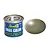 A 14ml tin of Revell Email Color enamel paint in Silk Greyish Green, shown next to a circular swatch of the paint color.