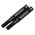 Two black steel portal stub axles for RC vehicles, featuring threaded ends and cross-drilled holes, with the Yeah Racing logo laser-etched on the surface.