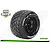 Louise 3.8" MT-Rocket MFT Tyres on (1/2 Offset) Black Rims - Glued Wheels 2Pcs L-T3320BH