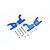 GPM Blue Aluminium Front/Rear Upper Suspension Arm 2Pcs w/ Suspension Pins TXMS054F/RS-B