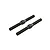 Two black metal turnbuckles with threaded ends and a central hexagonal adjustment section, isolated on a white background.