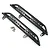 Two black metal side step rock rails for an RC crawler with four included mounting screws on a white background.