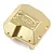 A gold-colored brass differential cover for an RC crawler, featuring the Yeah Racing logo and 41g weight marking, set against a plain white background.