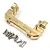 Yeah Racing brass front bumper and servo mount for SCX10 III, shown with included mounting screws on a white background.
