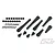 Pro-Line body lid skid plates and mounting hardware including various sizes of black plastic skid plates, screws, and nuts.