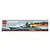 Airfix 1/600 scale Bismarck battleship model kit box art showing the ship at sea with smoke and fire in the background.