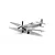 A 1/72 scale plastic model of a Supermarine Spitfire fighter plane, shown in unpainted grey plastic with black propeller and wheels.