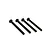 Four black metal button head screws arranged in a row against a white background.