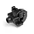 A black plastic RC gearbox case component for Maverick RC vehicles, shown from a high-angle studio perspective.