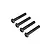 Four black ARRMA button head screws with hex drive sockets arranged in a diagonal line against a white background.