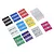 A set of colorful adhesive wraps for MIP hex drivers, featuring various sizes printed on labels in red, blue, yellow, green, purple, black, and white.