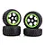 Rovan 4.7/5.5" Baja 5B Tarmac Buster II Tyres on Black Rims - Beadlocked Wheel Set w/ Green Beadlocks 85110B