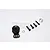 GPM Racing black aluminium 25T servo saver arm with included screws and hardware on a white background.