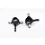 GPM Black Aluminium TT-01 Front Steering Hubs 2Pcs w/ Hardware TT021-BK