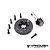 Vanquish 8T/33T machined underdrive crown and pinion differential gear set with included mounting screws on a white background.