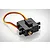 HSP 17g mini RC servo with a black plastic case, brass output gear, and a three-wire connector cable.
