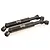 Two black hardened steel universal telescopic CVD drive shafts for RC cars, featuring the HSP logo laser-etched on the main shafts.