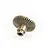 A bronze-coloured metal bevel gear with a hexagonal shaft hole, isolated against a white background.
