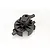 A black plastic RC transmission gear housing component for HSP vehicles, shown from a high-angle studio perspective.
