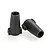 Two black plastic rear straight axle covers for an RC car, shown from different angles against a white background.