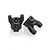 Two black molded plastic RC hub carriers for HSP vehicles, shown from different angles on a white background.