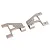 Two gunmetal grey aluminium RC car body plates with mounting holes and cylindrical attachment points on a white background.