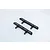 Two black plastic RC car footplates for the HSP Pioneer, shown from an elevated angle on a white background.