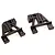 Two black plastic RC shock tower components for HSP vehicles, shown from an angled perspective against a white background.