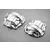 Two silver-coloured aluminium portal axle covers for an RC vehicle, shown from an angled perspective on a grey background.