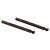 Two black metal RC front drive shafts with ball joints at one end, isolated on a white background.