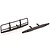 A set of two black plastic RC car bumpers, one with a bull bar design and one standard rear bumper, isolated on a white background.