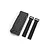 A black plastic RC battery tray with two matching black fabric hook-and-loop battery straps, isolated on a white background.