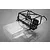 Unpainted clear polycarbonate RC Jeep CJ body shell with a black plastic roll cage and two black bucket seats, viewed from a high angle.