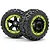 Blackzon 1.9" Slayer Tyres on Green/Black 5 Spoke Rims - Glued Wheels 2Pcs 540038